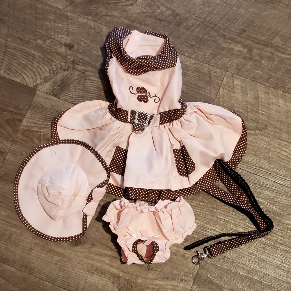 NEW Dog Cat Brown/Pink Southern Belle Dress Outfit Costume